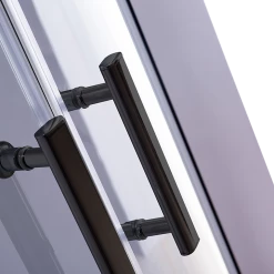 Della Francesca 90 X 90cm Rounded Sliding 6mm Curved Shower Screen With Base In Black With White Base