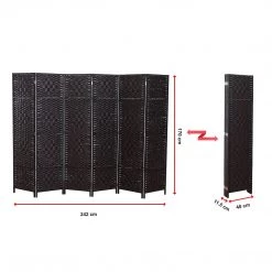 Palermo 6-Panel Room Divider Screen Privacy Rattan Dividers Stand Fold