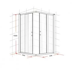 Della Francesca DIY & Renovation 1000 X 1200mm Sliding Door Nano Safety Glass Shower Screen In CHROME