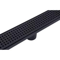 Della Francesca DIY & Renovation 90cm Bathroom Shower Black Grate Drain W/ Centre Outlet Floor Waste