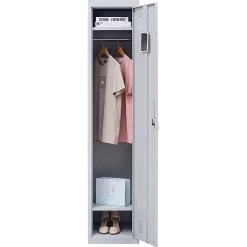 Salvatore Angelotti Grey One-Door Office Gym Shed Clothing Locker Cabinet - 3-Digit Combination Lock Furniture