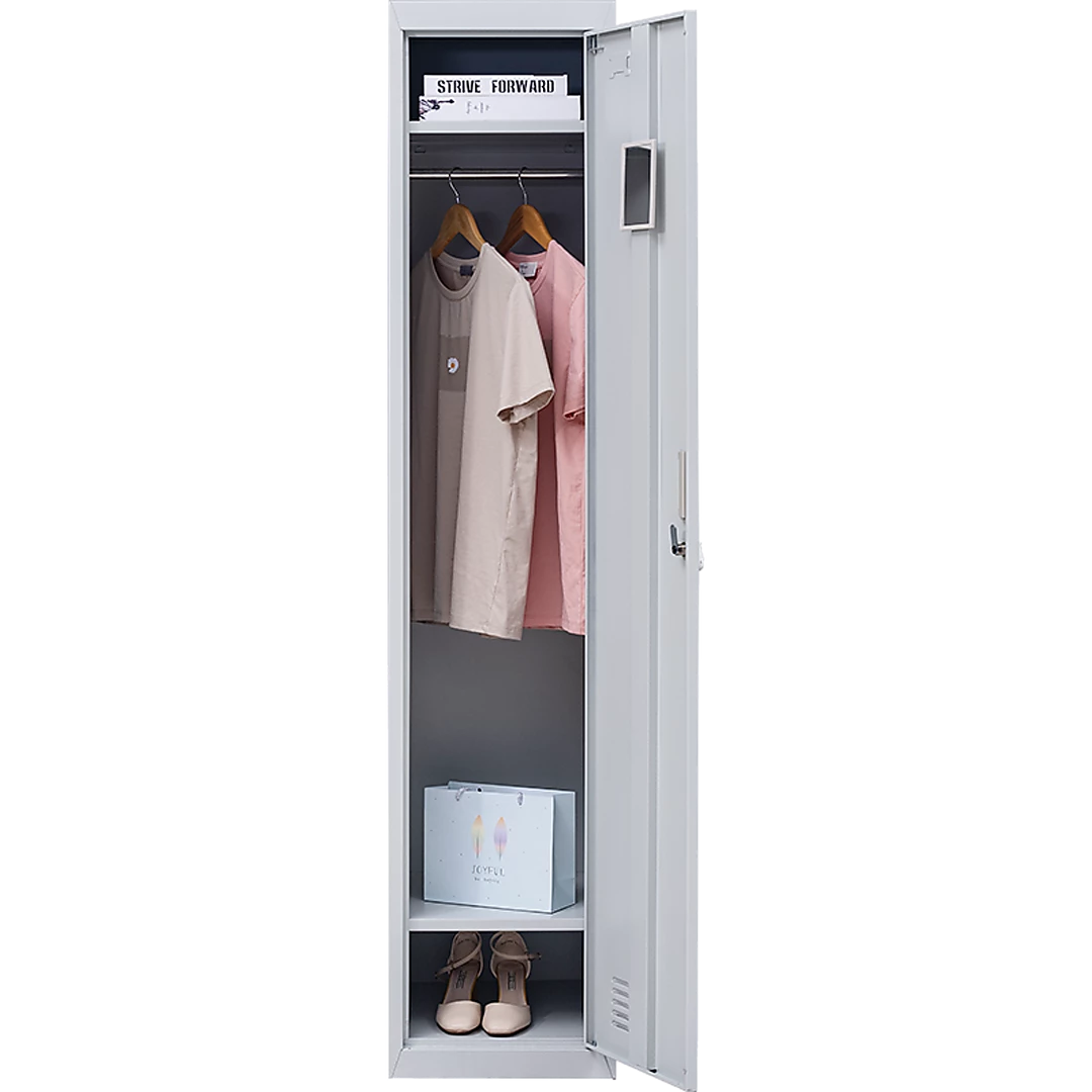 Salvatore Angelotti Grey One-Door Office Gym Shed Clothing Locker Cabinet - 3-Digit Combination Lock Furniture