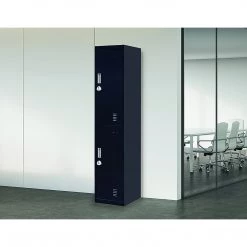 Salvatore Angelotti Black 2-Door Locker For Office Gym Shed School Home Storage - 3-Digit Combination Lock