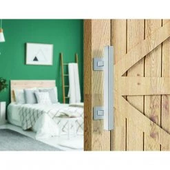 Randy & Travis Machinery DIY & Renovation 12" Square Pull And Flush Door Handle Set Stainless Steel Barn Door Hardware