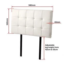 Palermo Single PU Leather Bed Deluxe Headboard Bedhead - White