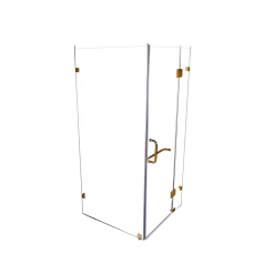 DIY & Renovation 90 X 90cm Frameless 10mm Glass Shower Screen By Della Francesca GOLD Hinges/Brackets And ROUND Handle