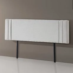 Palermo Furniture Beige Linen Fabric King Deluxe Headboard Bedhead