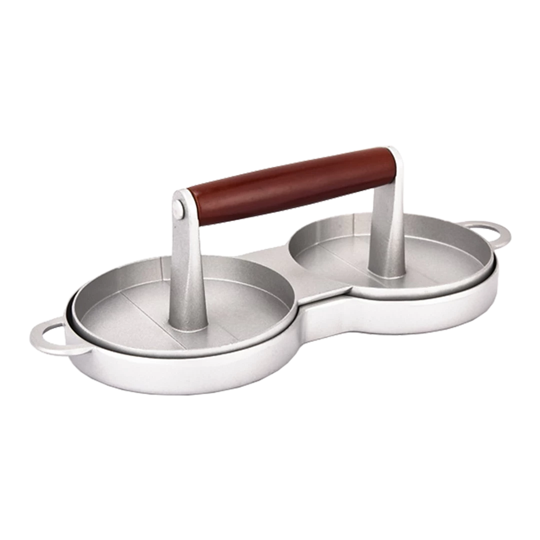 Randy & Travis Machinery Home & Lifestyle Double Burger Press Hamburger Maker Non Stick Aluminium Beef Patty Meat BBQ