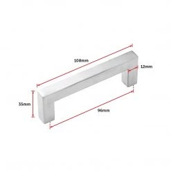 Randy & Travis Machinery Brushed Nickel Stainless Steel Kitchen Cabinet Square Drawer Pull Door Handles 15-Pack DIY & Renovation