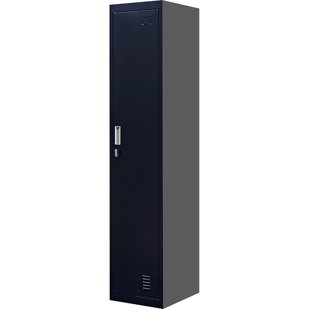 Salvatore Angelotti Black One-Door Office Gym Shed Clothing Locker Cabinet - Padlock-operated Furniture