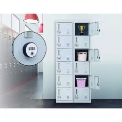 Salvatore Angelotti Grey 6-Door Locker For Office Gym Shed School Home Storage - 4-Digit Combination Lock Furniture