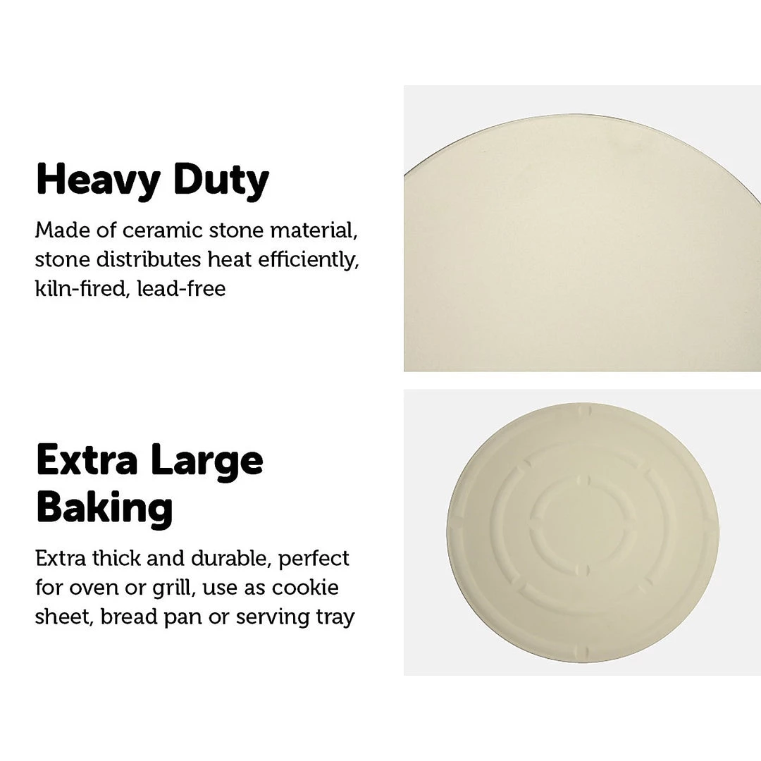 Randy & Travis Machinery 38cm XL Pizza & Baking Stone For BBQ/Oven/Grill Home & Lifestyle