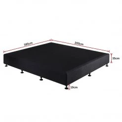 Furniture Palermo King Ensemble Bed Base Midnight Black Linen Fabric