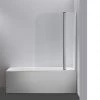 180° CHROME Pivot Door 6mm Safety Glass Bath Shower Screen By Della Francesca - 120 X 140cm