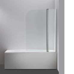 180° CHROME Pivot Door 6mm Safety Glass Bath Shower Screen By Della Francesca - 120 X 140cm