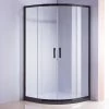 Della Francesca DIY & Renovation 100 X 100cm Rounded Sliding 6mm Curved Shower Screen With Base In Black With White Base