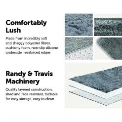 FactoryFast.com.au 230x200cm Floor Rugs Large Shaggy Rug Area Carpet Bedroom Living Room Mat Grey Furniture