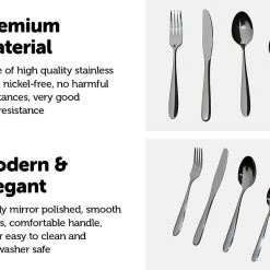 Randy & Travis Machinery Home & Lifestyle 32 Piece Stainless Steel Cutlery Set Knives Fork Spoon Teaspoon