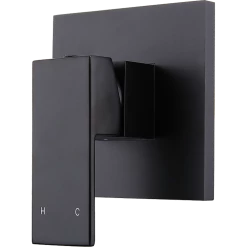 Della Francesca DIY & Renovation Polished Black Bathroom Shower Wall Mixer W/ WaterMark