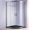Della Francesca 100 X 100cm Rounded Sliding 6mm Curved Shower Screen With Base In Chrome With Black Base DIY & Renovation