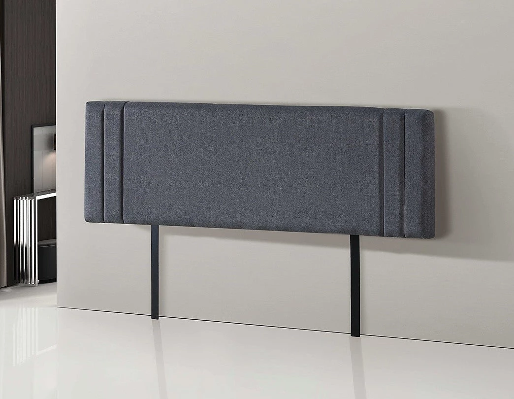 Palermo Furniture Grey Linen Fabric King Deluxe Headboard Bedhead