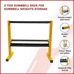 Randy & Travis Machinery 2 Tier Dumbbell Rack For Dumbbell Weights Storage