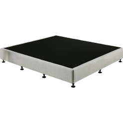 Palermo King Ensemble Bed Base Platinum Light Grey Linen Fabric