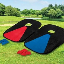 Randy & Travis Machinery Collapsible Portable Corn Hole Boards With 8 Cornhole Bean Bags, Carry Case Games & Hobbies