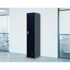 Salvatore Angelotti Furniture Black One-Door Office Gym Shed Clothing Locker Cabinet - Standard Lock With 2 Keys