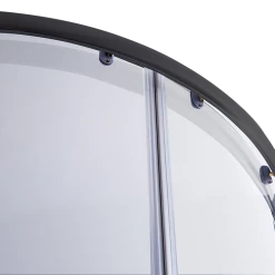 Della Francesca 90 X 90cm Rounded Sliding 6mm Curved Shower Screen With Base In Black With White Base