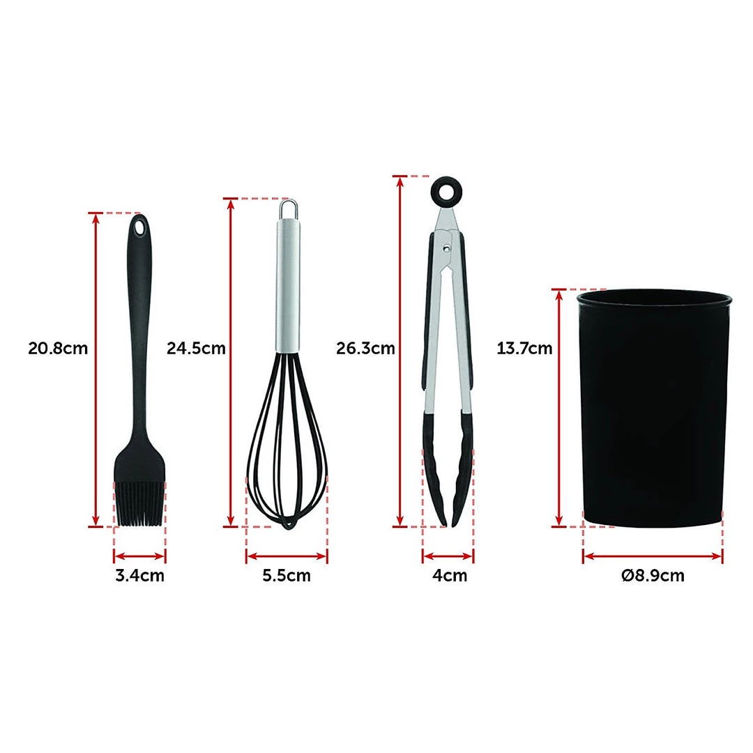 Randy & Travis Machinery 11pcs Kitchen Utensil Set Silicone Heat-Resistant Non-Stick Kitchen Utensils Kit