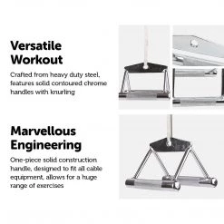 Randy & Travis Machinery Close Grip Seated Row Handle Bar Triangle Cable Attachment Sports & Fitness