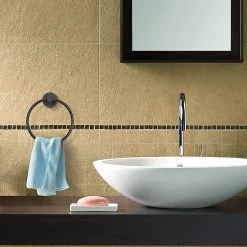 Della Francesca DIY & Renovation Classic Towel Bar Rail Ring Electroplated Matte Black Finish