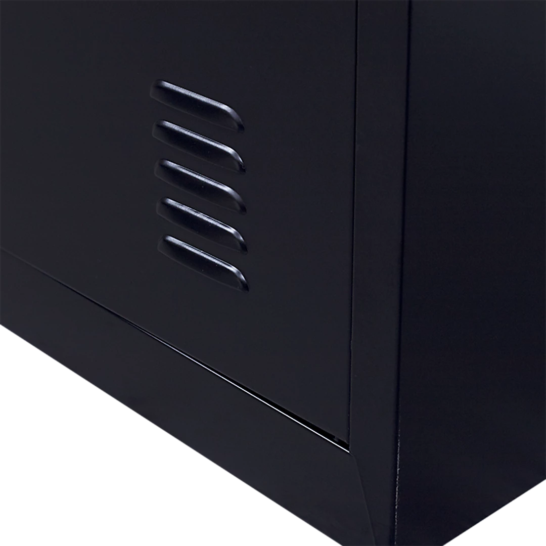 Salvatore Angelotti Furniture Black 4-Door Locker For Office Gym Shed School Home Storage - Standard Lock With 2 Keys