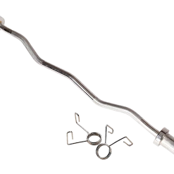 Randy & Travis Machinery Sports & Fitness Chrome Olympic Curl Bar Barbell Heavy Duty EZ With Spring Collars