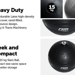 Randy & Travis Machinery 15kg Slam Ball No Bounce Crossfit Fitness MMA Boxing BootCamp