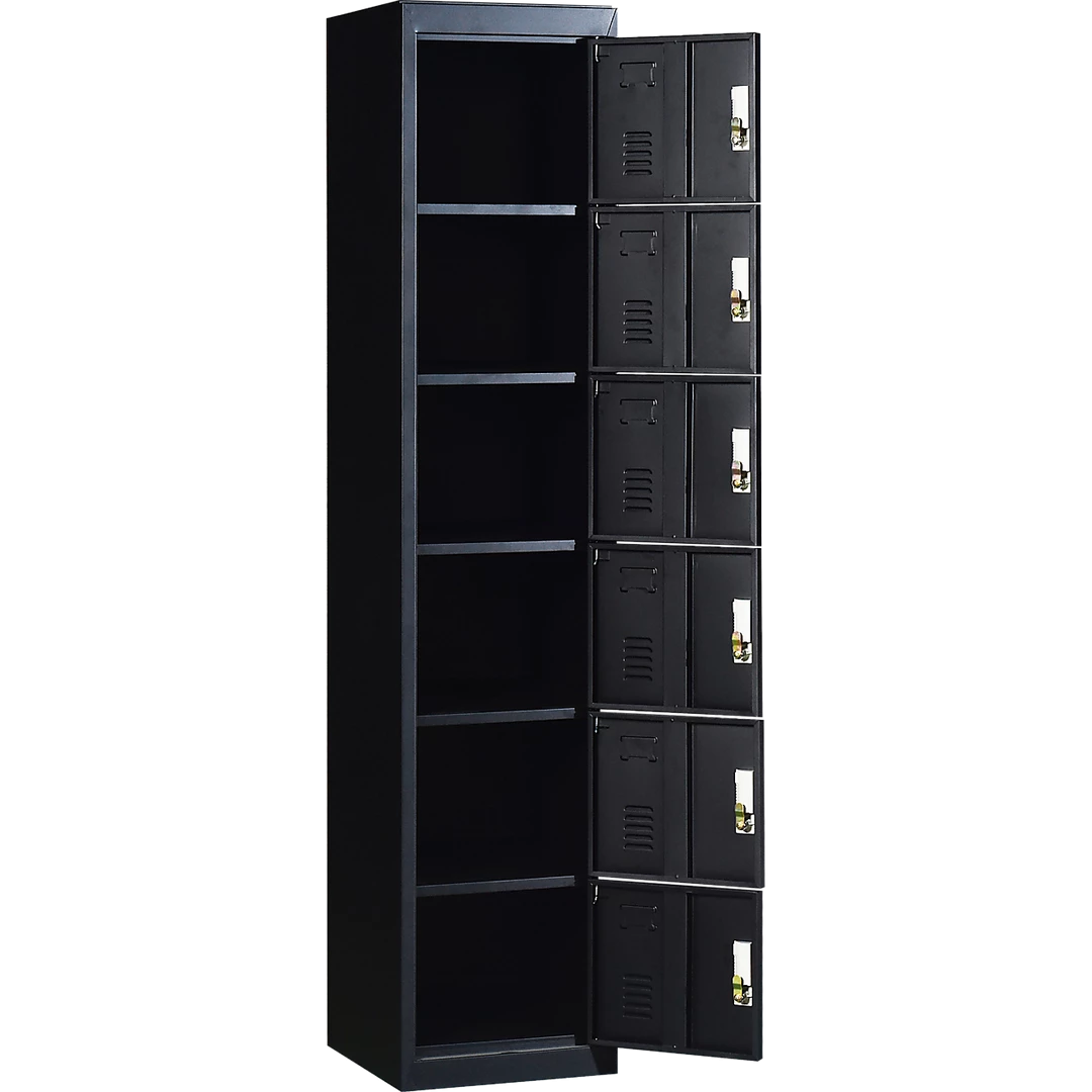 Salvatore Angelotti Furniture Six-Door Office Gym Shed Storage Lockers - Black