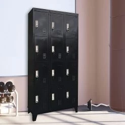 Salvatore Angelotti Twelve-Door Office Gym Shed Storage Locker Furniture