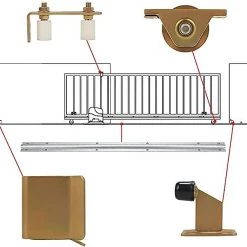 Randy & Travis Machinery Sliding Gate Hardware Accessories Kit - 6m Track, Wheels, Stopper, Roller Guide DIY & Renovation