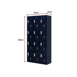 Salvatore Angelotti Furniture Black 12-Door Locker For Office Gym Shed School Home Storage - Standard Lock With 2 Keys