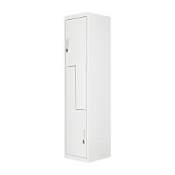 Salvatore Angelotti Grey Two-Door L-shaped Office Gym Shed Storage Locker - Padlock-operated Furniture