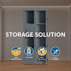 Salvatore Angelotti Four-Door Office Gym Shed Storage Lockers