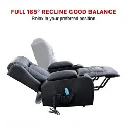 Palermo Recliner Chair Electric Massage Chair Lift Heated Leather Lounge Sofa Black Furniture