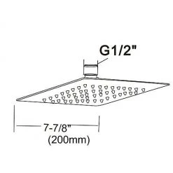 Della Francesca 200mm Shower Head Square 304SS Electroplated Matte Black Finish DIY & Renovation