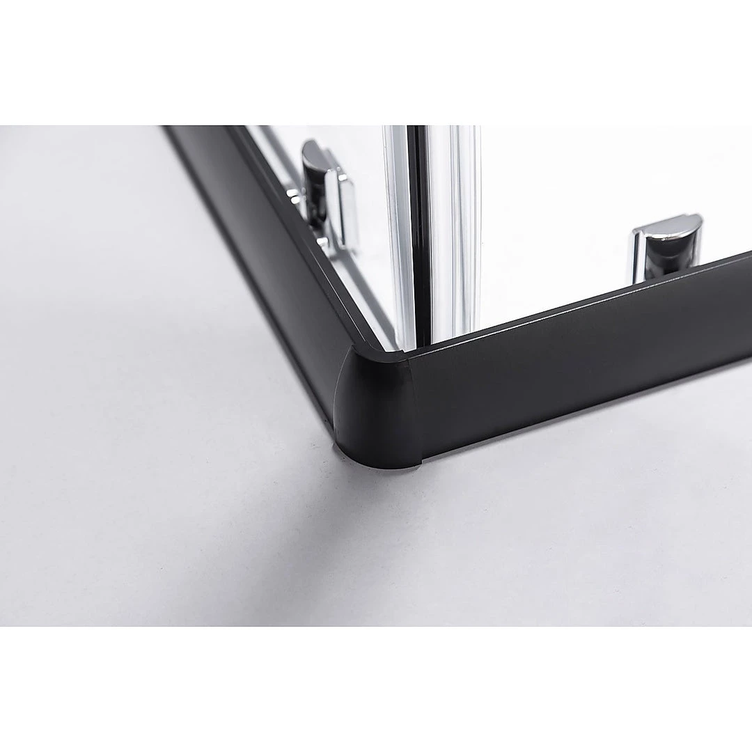 Della Francesca 800 X 900mm Sliding Door Nano Safety Glass Shower Screen In Black DIY & Renovation