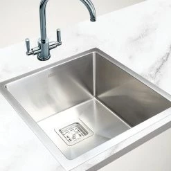 Brienz 430x455mm Handmade 1.5mm Stainless Steel Sink With Square Waste