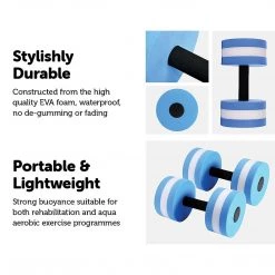 Randy & Travis Machinery Outdoor & Leisure 2x Water Aerobics Dumbbell EVA Aquatic Barbell Aqua Fitness