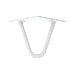 Della Francesca Set Of 4 White Industrial Retro Hairpin Table Legs 12mm Steel Bench Desk - 11cm