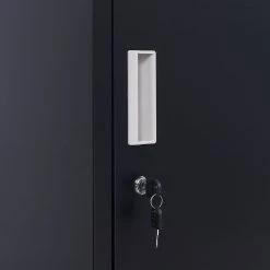 Salvatore Angelotti Furniture Black One-Door Office Gym Shed Clothing Locker Cabinet - Standard Lock With 2 Keys