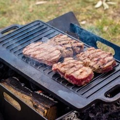 Randy & Travis Machinery 46x22 Cm Cast Iron Reversible Griddle Plate BBQ Hob Cooking Grill Pan Home & Lifestyle